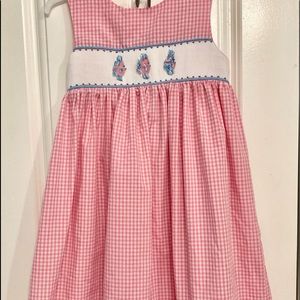 Shine pink embroidered dress for little girls